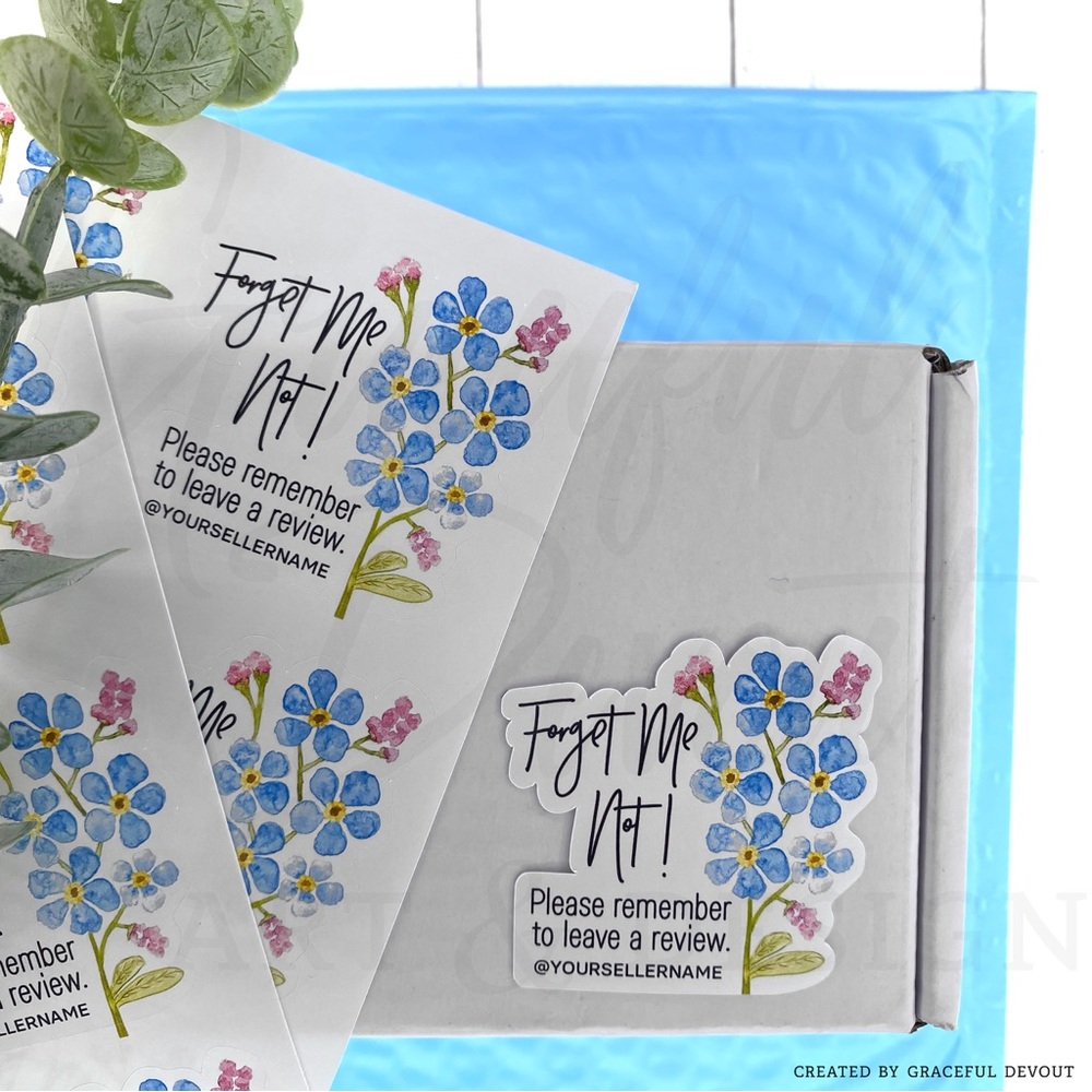 Forget Me Not! -  2" (inches) (48ct.) Stickers - Picture 5 of 8